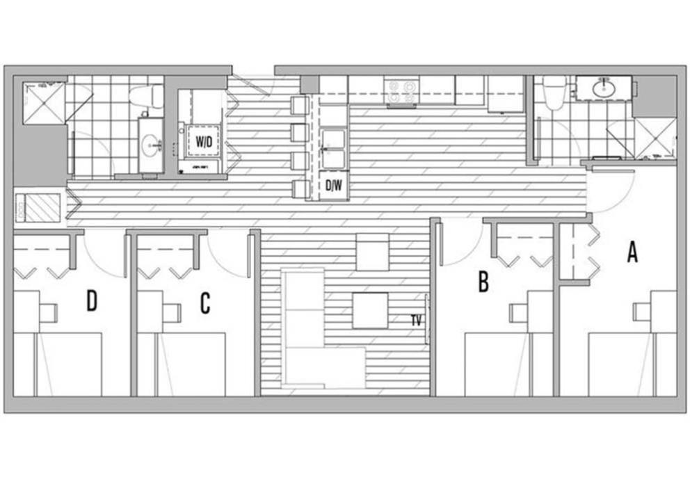 Image of HERE apartments 4-person floor plan A