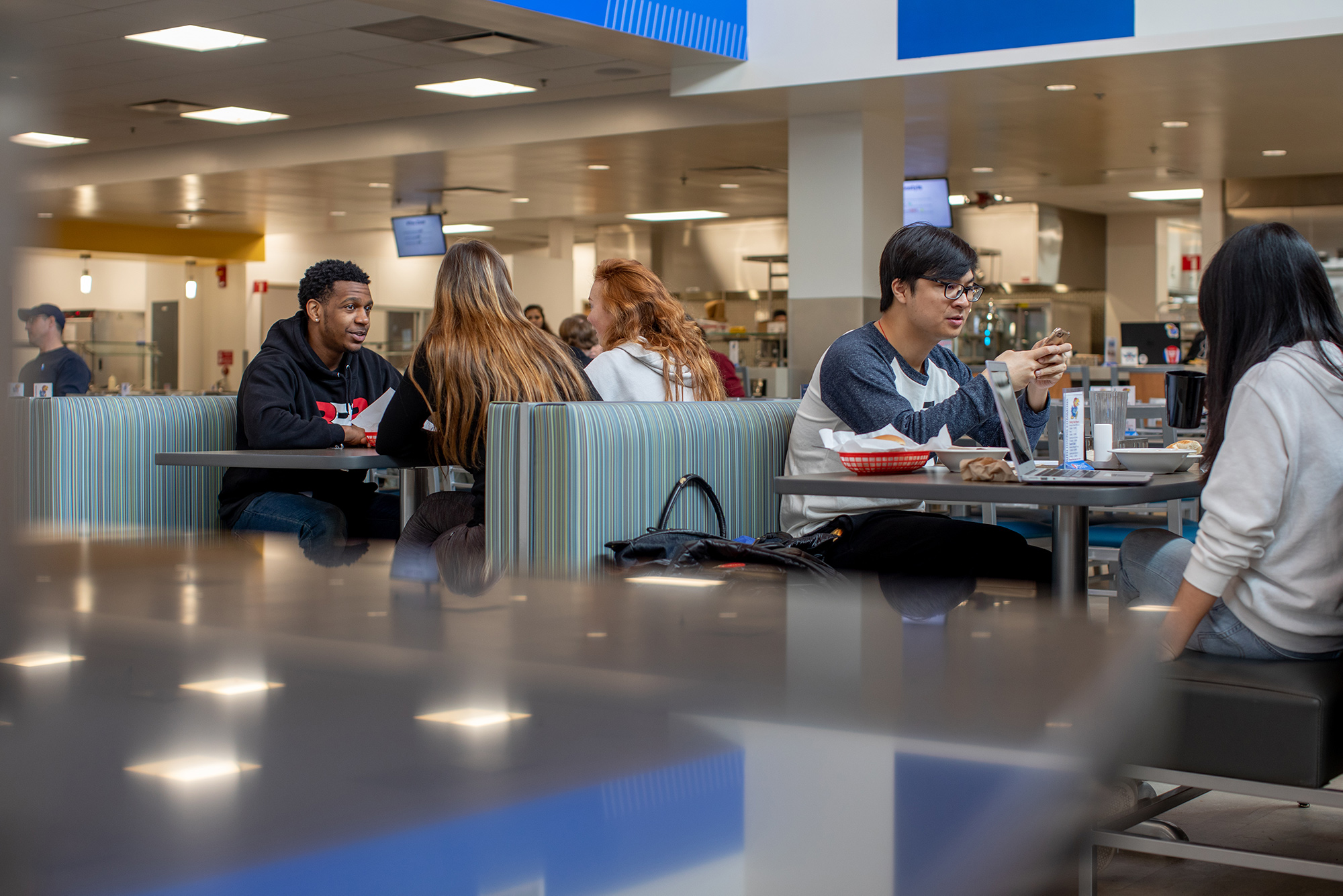 students enjoying a meal together at the South Commons Dining