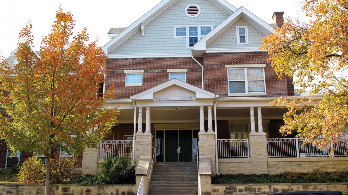 Exterior view of Rieger Hall 