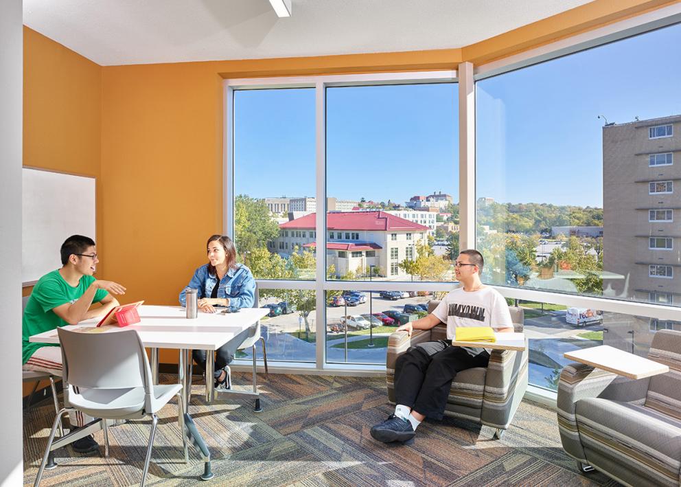 Spectacular view of the KU campus from the Downs study lounge