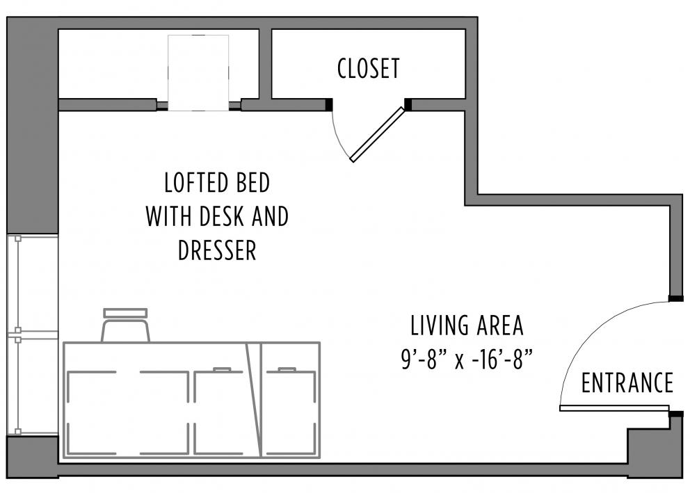 Corbin 1-Person room floorplan