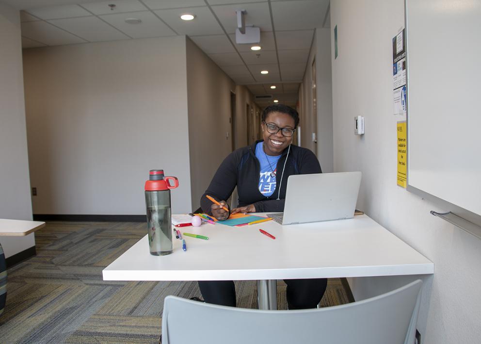 The hall has large lobbies for studying and small study spaces