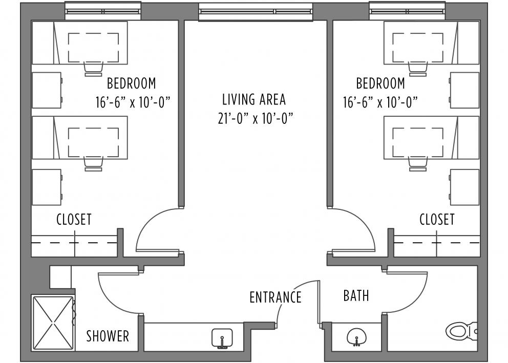Self Oswald 4-Person Suite With Bath