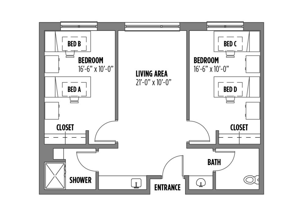 Self, Oswald 4-person Suite with Bathroom