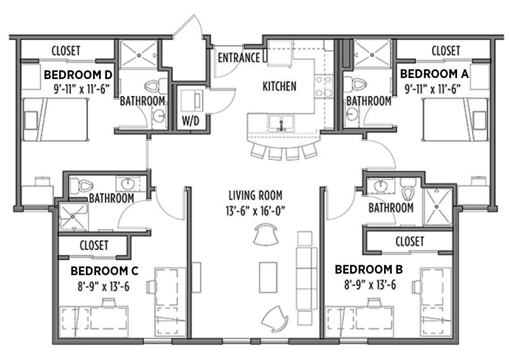 Image of Stouffer 6-person apartment