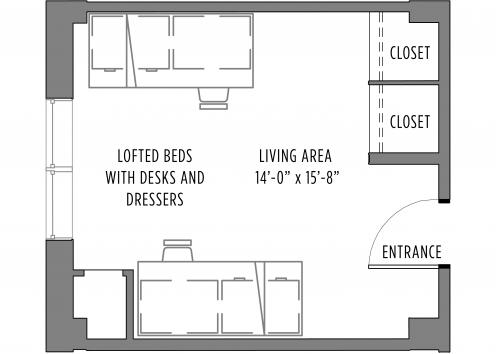 Corbin 2-Person room floorplan
