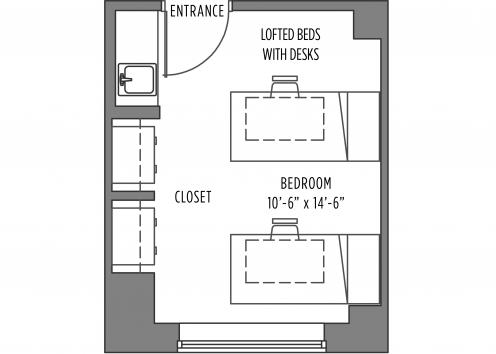 Ellsworth 2-person room floorplan