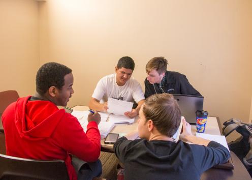 Students study together in their GSP study area