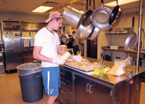 Krehbiel kitchen. On the menu this day: Tilapia with lemon and dill.