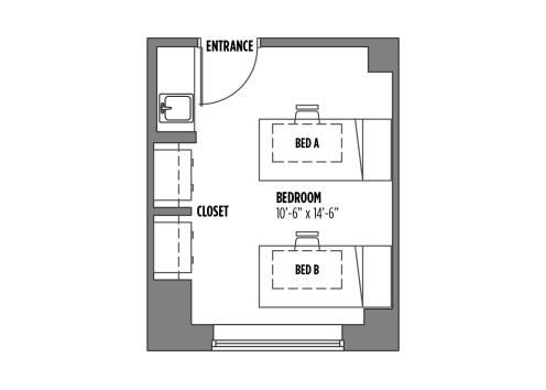 Ellsworth 2-person room with sink