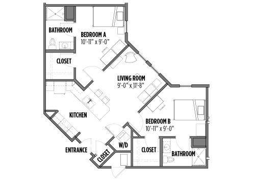Stouffer Place 2-Person Corner Apartment